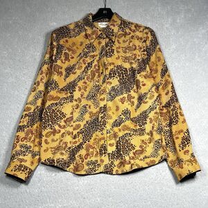 VTG Lucille Shirt Womens XL Brown Paisley Print Western Pearl Snap Rodeo USA 90s